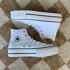 Converse White Platform High-Top Sneakers